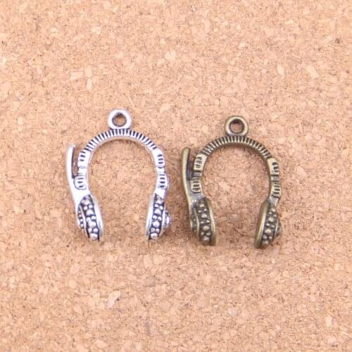 10pcs Charms earphone headphones 25x18mm Antique Pendants,Vintage Tibetan Silver Jewelry,DIY for bracelet necklace