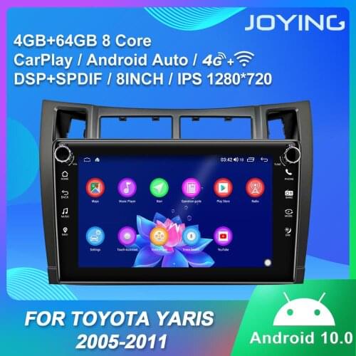 Android 10.0 Car Radio 1 din head unit 4GB+64GB GPS RDS DSP support 4G/wireless Carplay/Android auto for TOYOTA Yaris 2005-2011