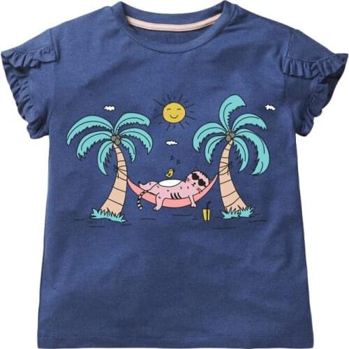 Bambino New Year 2021Tshirt for Girls Floral Summer Children Tops 2-7Years Little Kids Clothing Baby Costume Pure Cotton Shirt