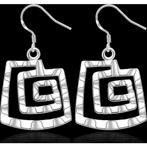 Free Shipping!!Wholesale silver plated Earring,925 jewelry silver,Square thread Earrings SMTE344