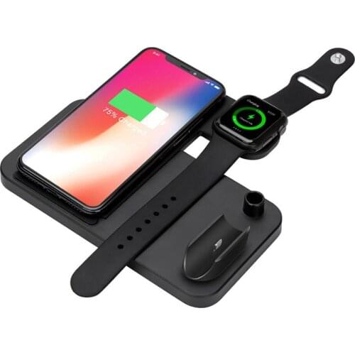 4 in 1 Qi Wireless Charging Wireless Charger Stand Holder for iPhone 12 11 X XR XS MAX 8 7 Series for Apple Watch Earphones