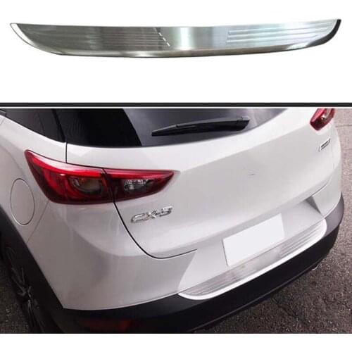 CEYUSOT For Mazda new CX-3 REAR OUTER BUMPER PROTECTOR TRIM DOOR SILL SCUFF COVER PLATE car trim strip ACCESSORIES CX3 2018 19