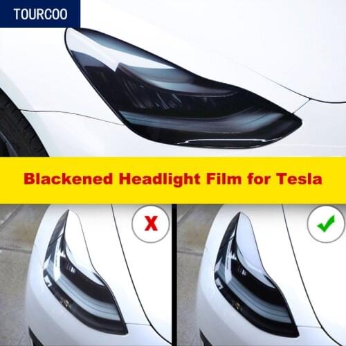 For Tesla Model 3 S X Headlight Blackened Film Car Styling Modification Accessories