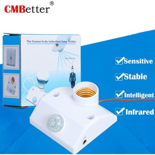Human body sensor switch body infrared sensor lamp holder e27 screw mouth intelligent corridor sound and light control switch