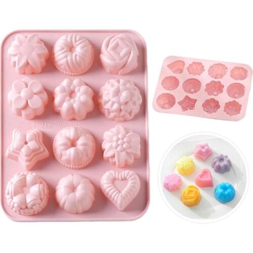Heart Stars Flower Cake Mold Silicone Molds Fondant Craft Cake Candy Chocolate Sugarcraft Ice Pastry Baking Tool Mould