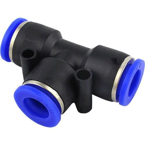 4mm 6mm 8mm 10mm 12mm OD Hose Isometric Reducer PE/PEG Tee T Shapedpneumatic Tube Push in Quick Coupling Adapter