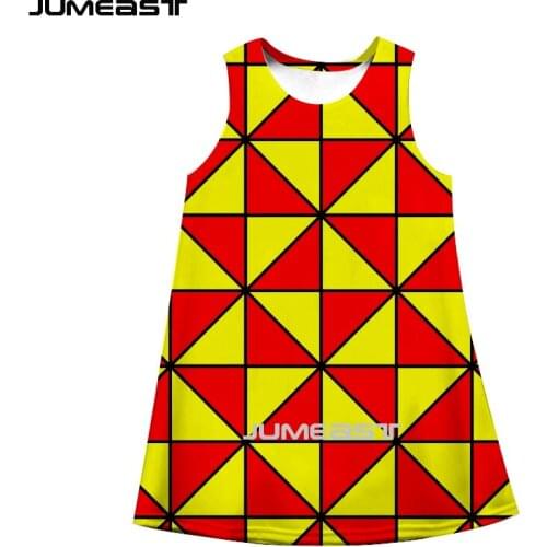 Jumeast Brand Women 3D Printed Dresses Lattice Shape Summer Fashion Sleeveless Dress Suspender Nightdress