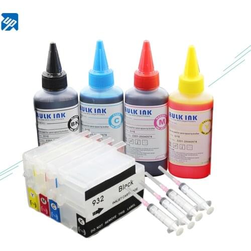 UP Ink Cartridge Replacement For HP 932 933 for hp 6100 6600 6700 7110 7610 7612 printer with permanent chips +4X100ML ink