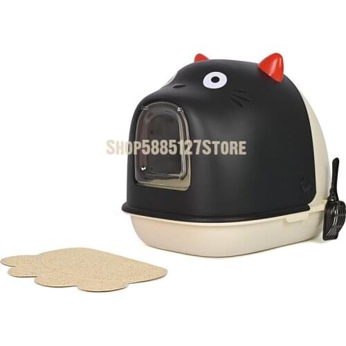 Cat Litter Pan Semi Closed Cat Toilet Extra Large Cat Excrement Urinal Anti Splash Deodorant Cat Litter Pan Kitten Products