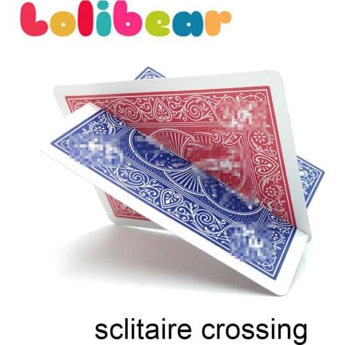 Sclitaire Crossing Playing Cards Poker Magic Tricks Stage Close Up Magia Card Crossing Magie Menalism Illusion Gimmick Props