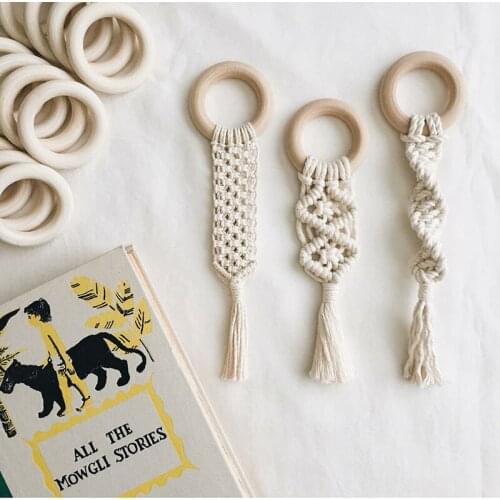 Macrame Hand-woven Tapestry Childrens Toy Fitness Frame Charm Boho Decor Home Decoration