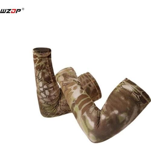 WZJP Outdoor Tactical Cycling Hiking Trekking Arm Warmers Camouflage Python Arm Sleeves Anti-UV Breathable Arm Warmers