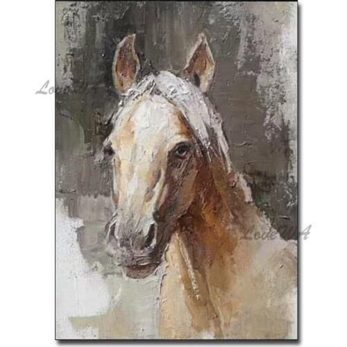 Horse Head Wall Decoration Abstract Textured Animal Oil Painting Handmade Wall Hangings Pictures Canvas Wall Art For Living Room