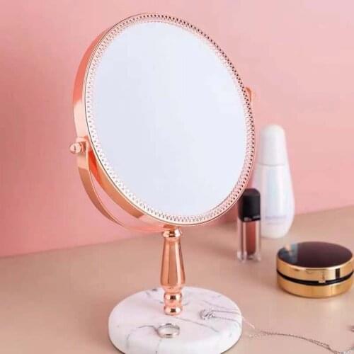 Desktop Makeup Mirror Decoration Metal Contracted Light Luxury Mirrors Girl Espejos Nordic INS Style зеркало косметическое