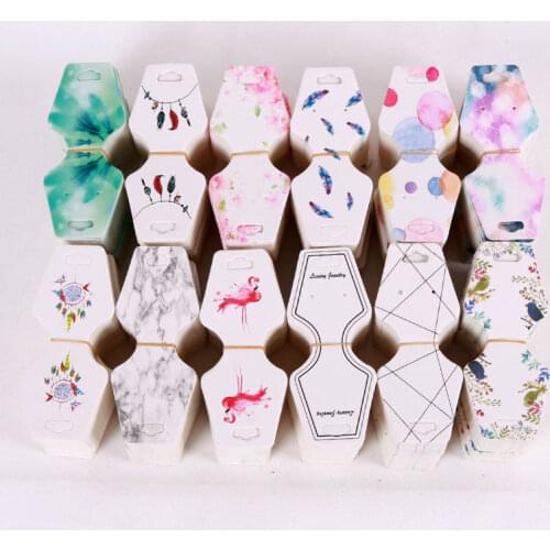 Wholesale 500pcs Necklace Dispaly Jewelry Card Organizer Tags Packing Card Colorful Printing Cute Earring Packing card Cardboard