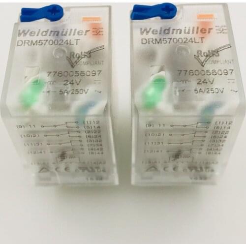 Original DRM570024LT 24VDC 14pin 5A LED relays