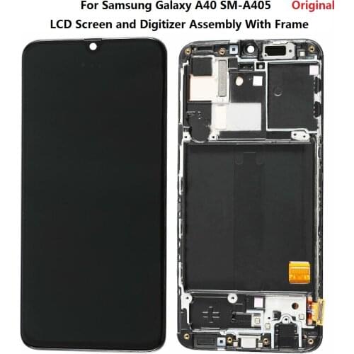 OEM Original For Samsung Galaxy A40 SM-A405 LCD Screen and Digitizer Touch Screen Assembly+ Frame- Black