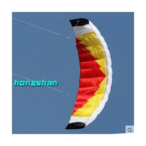 New High Quality Sports 2 m Dual Line Parafoil Parachute Kites Sports Beach With Kite Handle and String Easy to Fly