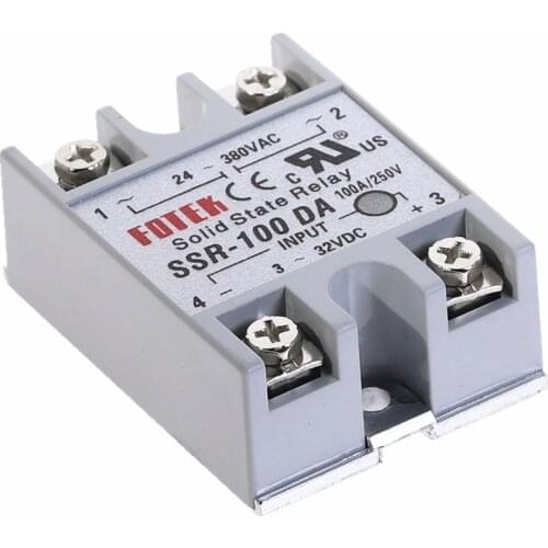 1pcs SSR-100DA 100A Solid State Relay Module 3-32V DC Input 24-380VAC