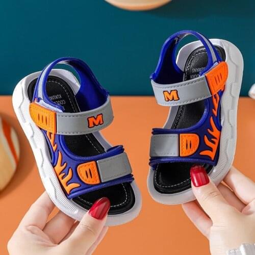 Boys Sandals New 2021 Summer Kids Sandals Fashion Childrens Shoes Non-slip Soft Bottom Casual Beach Children Shoes Outdoor 21-35