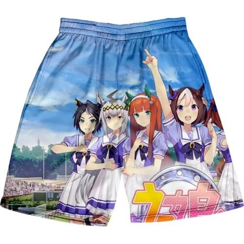 Pretty Derby Special Week Silence Suzuka 3D Print Summer Holiday Women/Men Elastic Waist Shorts Streetwear Beach Shorts