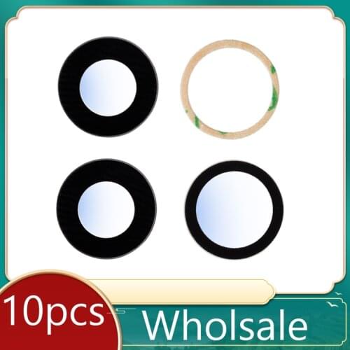 10pcs Back Camera Glass for iPhone 12 mini 11 Pro max 6 6S 7 8 Plus X XR XS Max Rear Camera Cover Lens 3M Sticker Holder Parts
