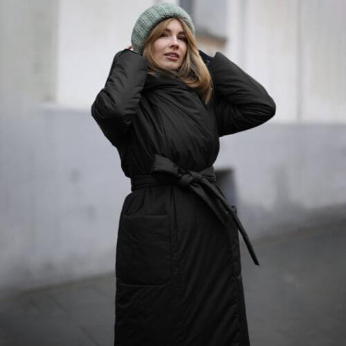 Warm Thick Hooded Long Winter over the knee longer fluffy duck down coat female oversized hooded thicker warm down coats