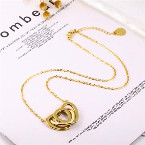 XUANHUA Heart Pendant Necklace Stainless Steel Jewelry Woman Charms Choker Necklace For Women Fashion Jewelry Accessories