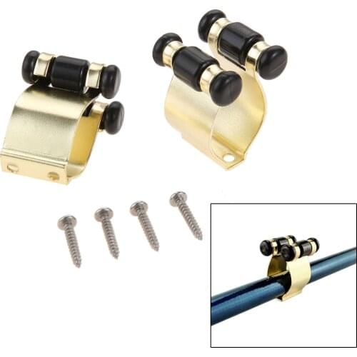 2 PCS Gilding Fishing Rod Clips Club Positioning Clamps Holder Accessories Fixing Rack Wall Mount Rod Collection Rack Storage