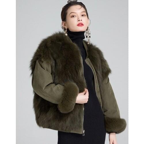 Natural Fox Coat Women Double Sided Warm Thicked Parka Real Fur Coats Female Outwear 2020 Winter Jacket Tops LX2344