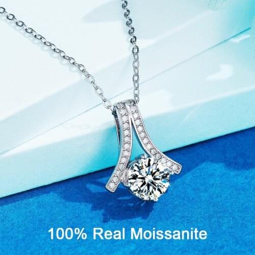 2 Carat D Color Real Moissanite Pendant Necklace For Women 100% 925 Sterling Silver Necklace Wedding Party Bridal Fine Jewelry