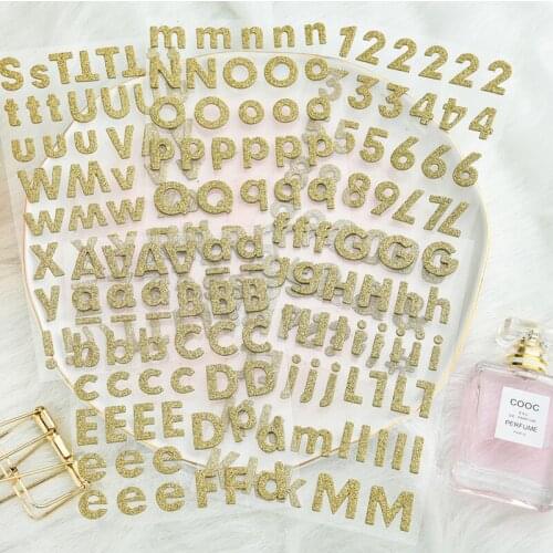 Gold Letters And Numbers 3D Die Cut Self-adhesive Stickers for Scrapbooking Happy Planner/Card Making/Journaling Project