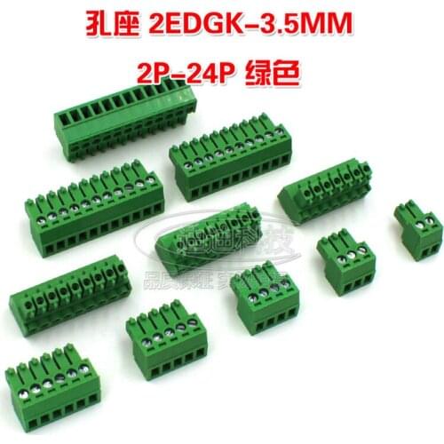 10sets Plug-in terminal block KF2EDGK-pitch 3.5MM 6P 7P 8P ~ 12P Phoenix terminal Straight needle seat