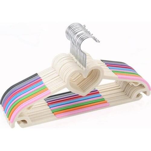 10pcs/lot 40cm Adult Heart-shaped Hangers For Clothes Plastic Non-slip Non-trace Hanger