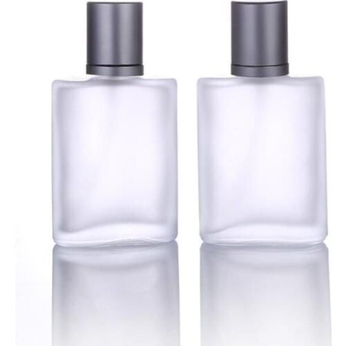 100ml Frosted Square Glass Spray Perfume Bottle Empty Refillable Perfume Atomizer Container LX2630