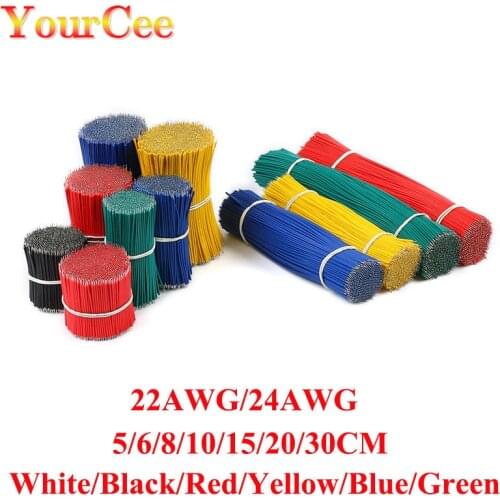 50Pcs 22AWG Tin-Plated PCB Solder Cable 22AWG 6/10/20cm Fly Jumper Wire Cable Tin Conductor Wires Connector Wire