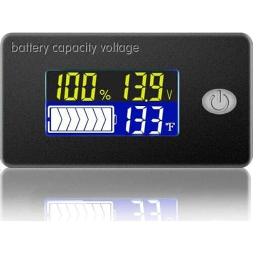 36V Multifunction LCD Lead Acid Battery Capacity Meter Voltmeter with Temperature Display Fuel Gauge Indicator Voltage Monitor