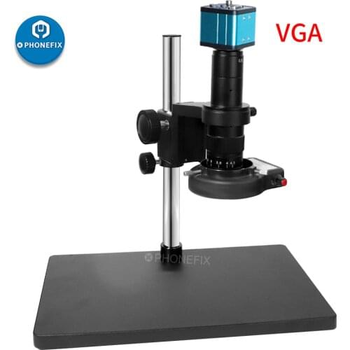 38MP VGA Digital Electronic Video Microscope HDMI-compatible USB Camera 200X C mount Lens + 56 LED Ring lamp For PCB Repair