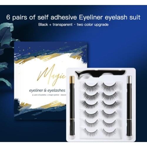3D Mink False Eyelashes Set 6/5/3 Pairs Waterproof Eyelash Extension Quickly Dry Eyeliner Long-lasting Lashes Makeup Tools TSLM1
