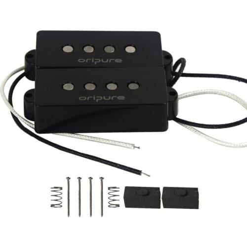 Oripure 4 String Bass Pickup Set Noiseless Alnico 5 Bass Pickup Black For Precision PB Bass