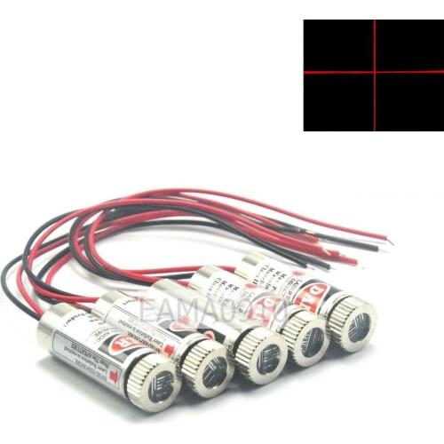 5pcs Focusable 3-5V 650nm 5mW Red Laser Cross Diode Module 12x35mm w/Driver-in