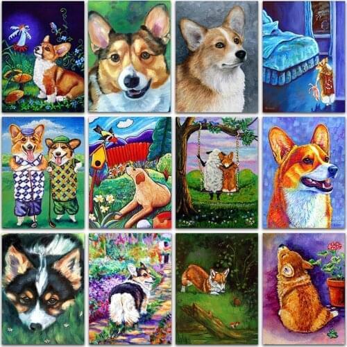 5D DIY Diamond Painting Cartoon animal dog art home decor Full Square&Round Diamond embroidery Cross stitch Diamond mosaic paint