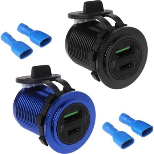 Aluminum DIY 18W Quick Charge QC3.0 USB Type C PD Car Fast Charger Power Adapter for Samsung Xiaomi Huawei Mobile Phone Tablet