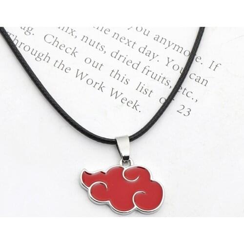 Anime Cosplay Akatsuki Organization Red Cloud Sign Metal Unisex Pendant Japanese Trendy jewelry Women Men Necklace