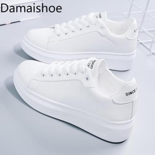 White Shoes for Women 2021 Spring New Versatile Platform Shoes Children Students Korean Style Comfort Walking Sports Board Shoes