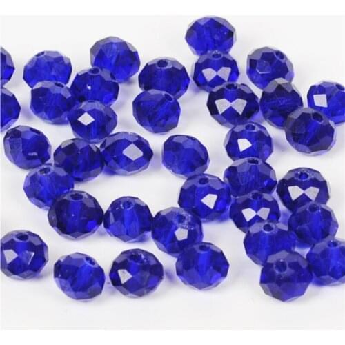 High Quality Deep Blue 70pcs/lot *810MM Faceted Rondelle Beads Crystal Glass Beads Spacer DIY Beads For Jewelry Making