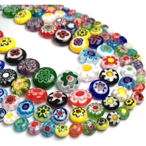 Natural Thousand Flower Flat Beads Fine Loose Beads 6 8 10 12 MM Size Pick for Making Jewelry Necklace Bracelet Accessories