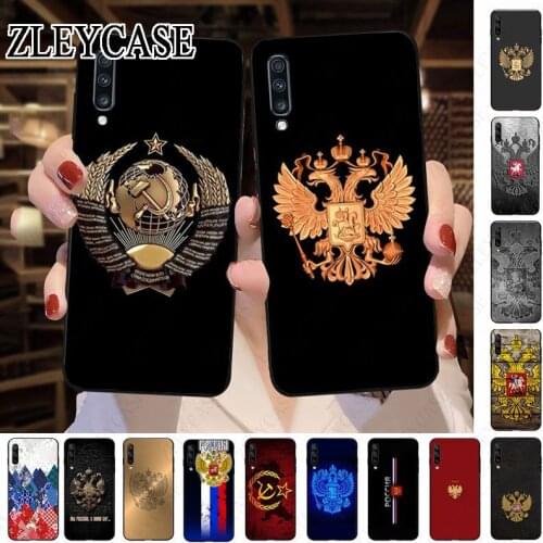 Russia Flag Emblem Black Soft Shell Phone Case For Samsung Galaxy A50 A10 A20 A20E A20S A30S A40 A51 A70 A30 A6 A8 Mobile Cover