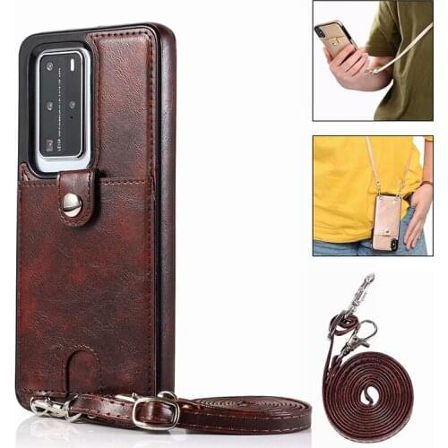 Crossbody Card Wallet Purse Case For Samsung S20 Ultra Note 10 + 9 8 S9 S8 S10 Plus S10E S7 Edge PU Leather Back Phone Case Capa