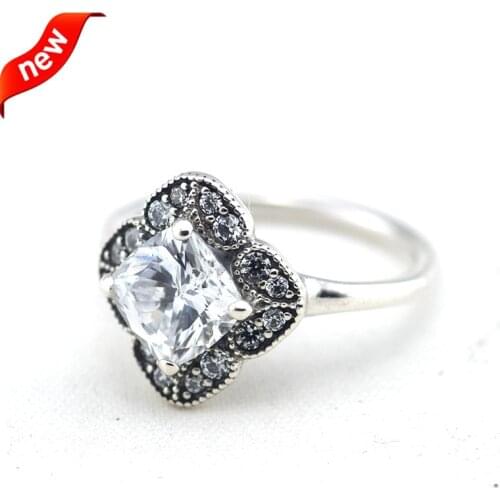 CKK 925 Sterling Silver Crystalized Floral Fancy Rings For Women Original Jewelry Making Anniversary Gift